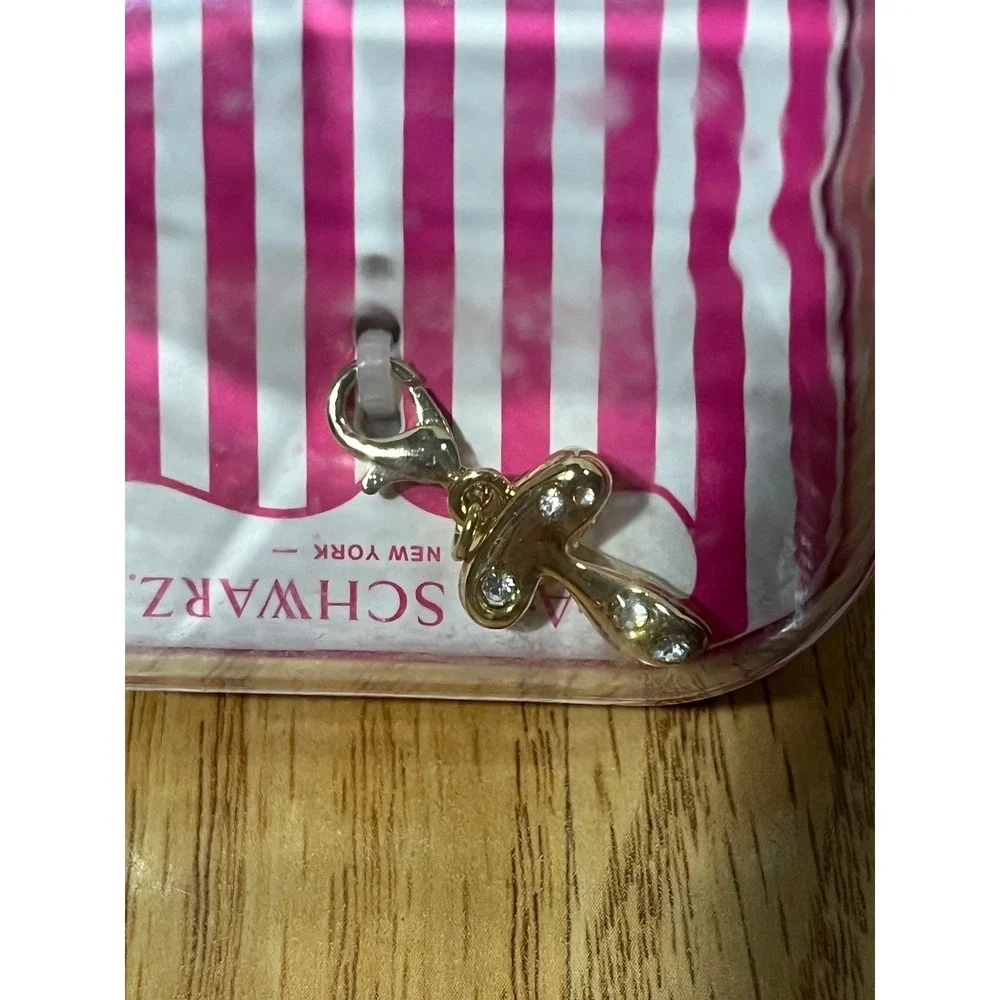 FAO‎ Schwarz Charm Squad Pacifier Binky Metal Charm Gold Tone Crystal New